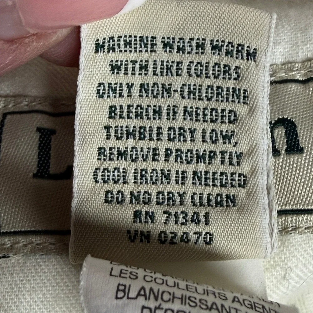 LL Bean Classic Fit Khaki Corduroy Pants Mens 34W 100% Cotton Tan 274830